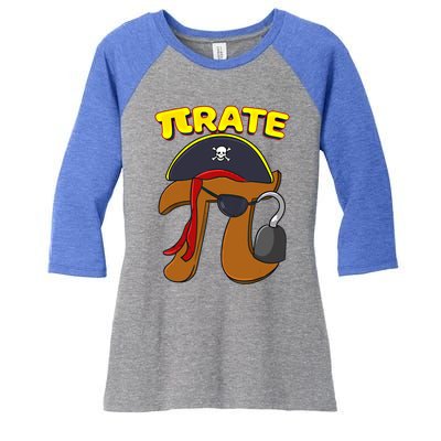 Pi Day Pirate Pi Symbol Graphic Art Math Lover Gift Women's Tri-Blend 3/4-Sleeve Raglan Shirt