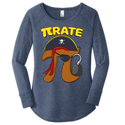 Pi Day Pirate Pi Symbol Graphic Art Math Lover Gift Women's Perfect Tri Tunic Long Sleeve Shirt