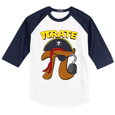 Pi Day Pirate Pi Symbol Graphic Art Math Lover Gift Baseball Sleeve Shirt