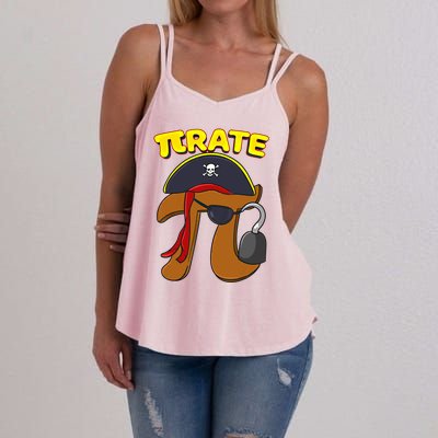 Pi Day Pirate Pi Symbol Graphic Art Math Lover Gift Women's Strappy Tank