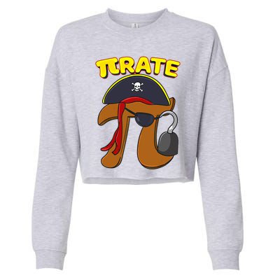 Pi Day Pirate Pi Symbol Graphic Art Math Lover Gift Cropped Pullover Crew