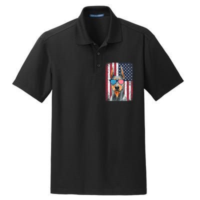 Patriotic Doberman Pinscher 4th Of July Usa American Flag Dry Zone Grid Polo