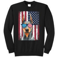 Patriotic Doberman Pinscher 4th Of July Usa American Flag Tall Sweatshirt