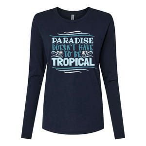 Paradise DoesnT Womens Cotton Relaxed Long Sleeve T-Shirt