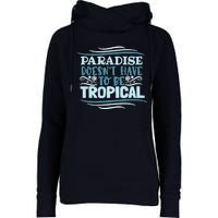 Paradise DoesnT Womens Funnel Neck Pullover Hood