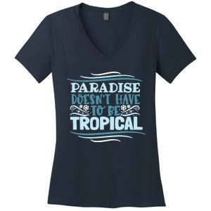 Paradise DoesnT Women's V-Neck T-Shirt