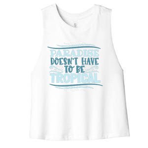 Paradise DoesnT Women's Racerback Cropped Tank