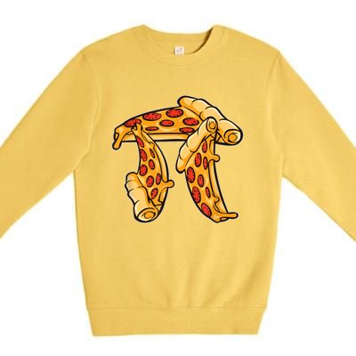 Pi Day Pizza Pi Funny Math Food Premium Crewneck Sweatshirt