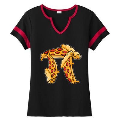 Pi Day Pizza Pi Funny Math Food Ladies Halftime Notch Neck Tee