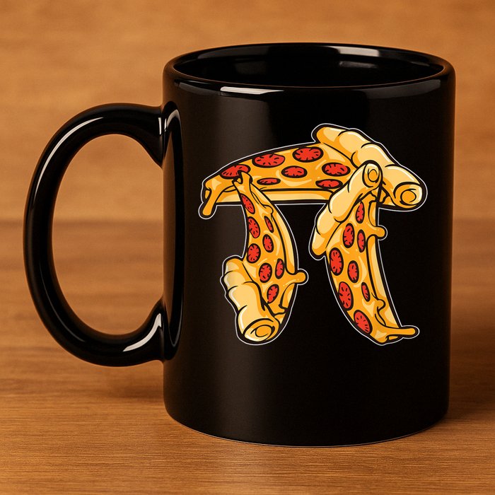 Pi Day Pizza Pi Funny Math Food 11oz C Handle Ceramic Mug