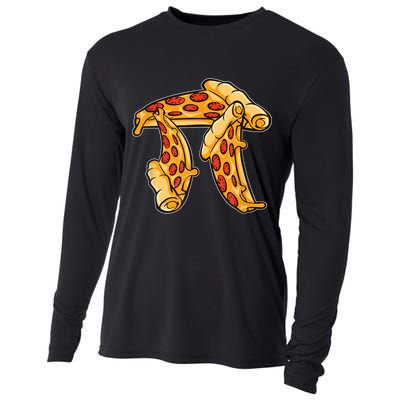 Pi Day Pizza Pi Funny Math Food Cooling Performance Long Sleeve Crew