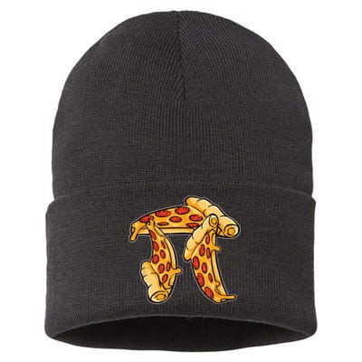 Pi Day Pizza Pi Funny Math Food Sustainable Knit Beanie