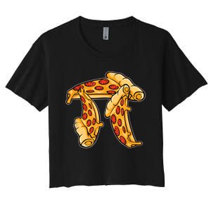 Pi Day Pizza Pi Funny Math Food Women's Crop Top Tee