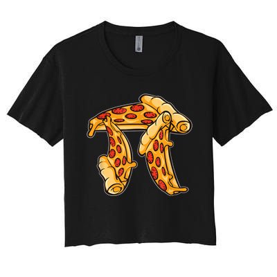 Pi Day Pizza Pi Funny Math Food Women's Crop Top Tee