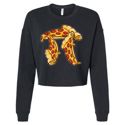 Pi Day Pizza Pi Funny Math Food Cropped Pullover Crew