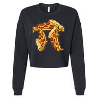 Pi Day Pizza Pi Funny Math Food Cropped Pullover Crew