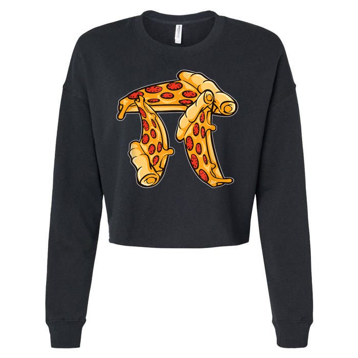 Pi Day Pizza Pi Funny Math Food Cropped Pullover Crew