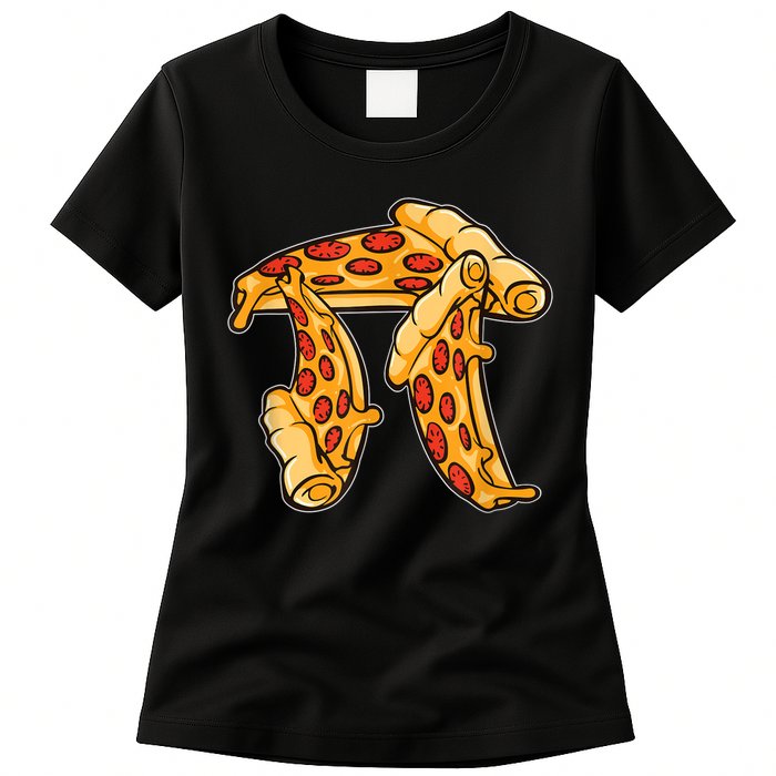 Pi Day Pizza Pi Funny Math Food Womens T-Shirt