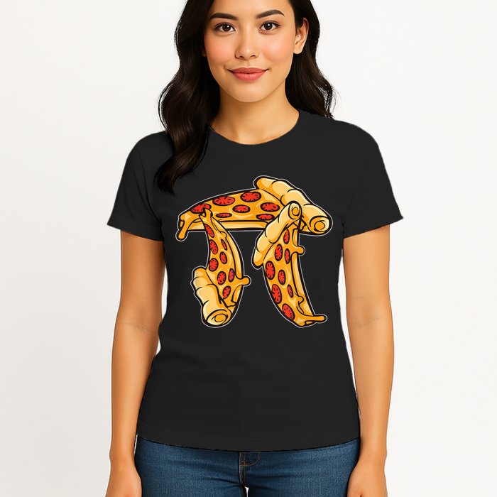 Pi Day Pizza Pi Funny Math Food Womens T-Shirt