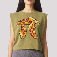 Pi Day Pizza Pi Funny Math Food Garment-Dyed Women's Muscle Tee