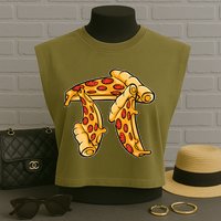 Pi Day Pizza Pi Funny Math Food Garment-Dyed Women's Muscle Tee