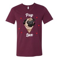 Pug Dog Pet Holder Dog Love Pug Love V-Neck T-Shirt