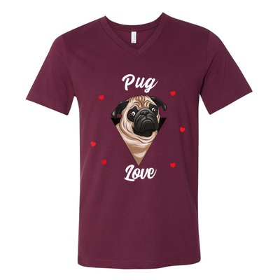 Pug Dog Pet Holder Dog Love Pug Love V-Neck T-Shirt