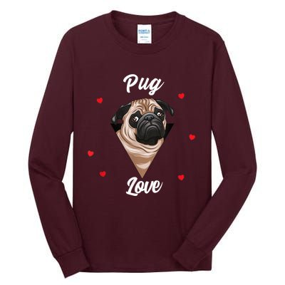 Pug Dog Pet Holder Dog Love Pug Love Tall Long Sleeve T-Shirt