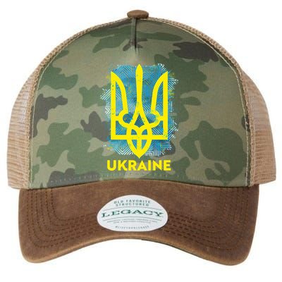 Painted Distressed Pattern Ukraine Coat Of Arms Flag Legacy Tie Dye Trucker Hat