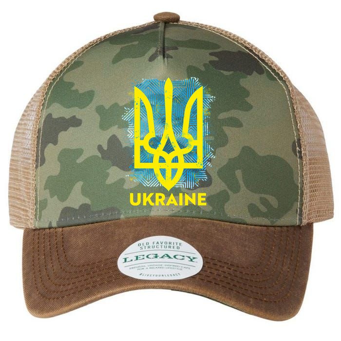 Painted Distressed Pattern Ukraine Coat Of Arms Flag Legacy Tie Dye Trucker Hat