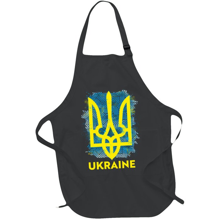 Painted Distressed Pattern Ukraine Coat Of Arms Flag Apron
