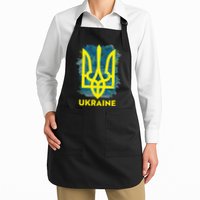 Painted Distressed Pattern Ukraine Coat Of Arms Flag Apron