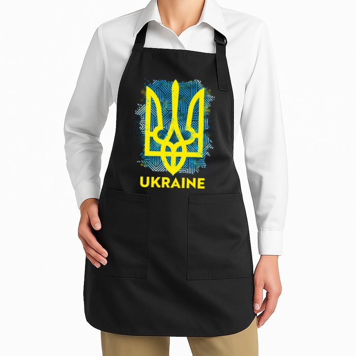 Painted Distressed Pattern Ukraine Coat Of Arms Flag Apron