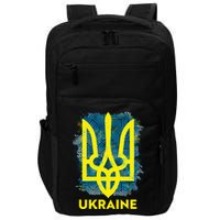 Painted Distressed Pattern Ukraine Coat Of Arms Flag Impact Tech Backpack