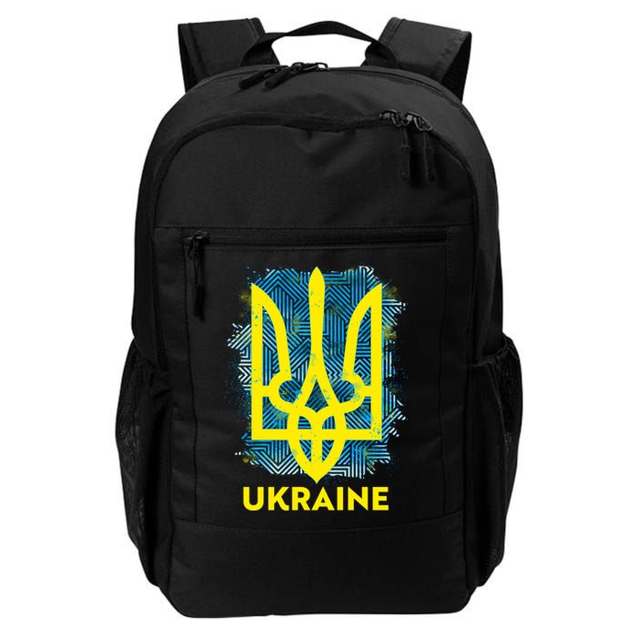 Painted Distressed Pattern Ukraine Coat Of Arms Flag Backpack