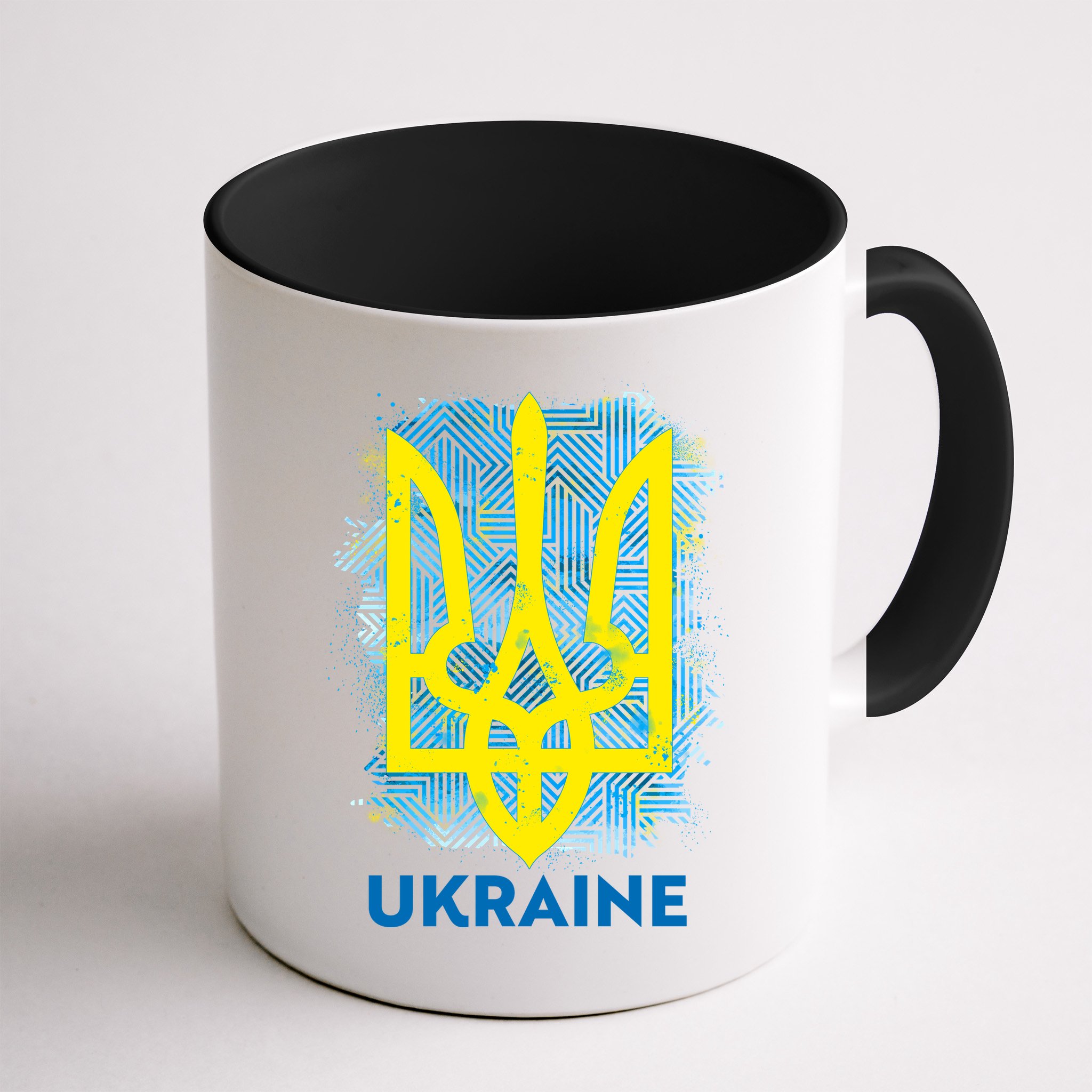 Painted Distressed Pattern Ukraine Coat Of Arms Flag Mug