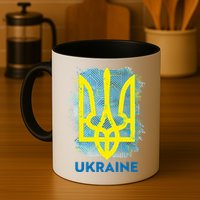 Painted Distressed Pattern Ukraine Coat Of Arms Flag Mug