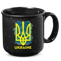 Painted Distressed Pattern Ukraine Coat Of Arms Flag 15oz Campfire Ceramic Mug