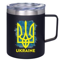 Painted Distressed Pattern Ukraine Coat Of Arms Flag 12oz Stainless Steel Coffee Mug