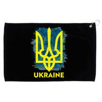 Painted Distressed Pattern Ukraine Coat Of Arms Flag Grommeted Golf Towel