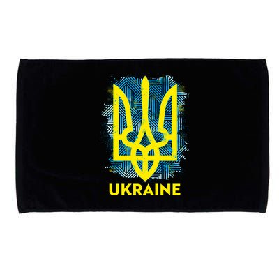 Painted Distressed Pattern Ukraine Coat Of Arms Flag Microfiber Hand Towel