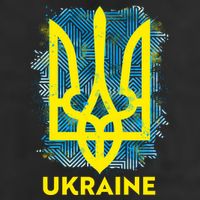 Painted Distressed Pattern Ukraine Coat Of Arms Flag Microfiber Hand Towel