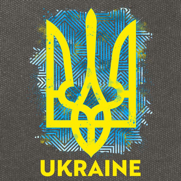 Painted Distressed Pattern Ukraine Coat Of Arms Flag Cotton Canvas Backpack