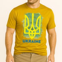 Painted Distressed Pattern Ukraine Coat Of Arms Flag Performance Shirt