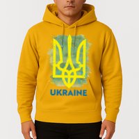 Painted Distressed Pattern Ukraine Coat Of Arms Flag Hoodie