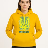 Painted Distressed Pattern Ukraine Coat Of Arms Flag Hoodie