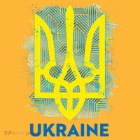 Painted Distressed Pattern Ukraine Coat Of Arms Flag Pom Pom 12in Knit Beanie