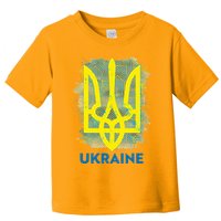 Painted Distressed Pattern Ukraine Coat Of Arms Flag Toddler T-Shirt