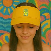 Painted Distressed Pattern Ukraine Coat Of Arms Flag Visor