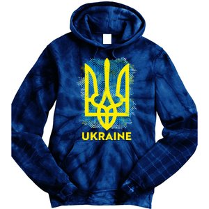 Painted Distressed Pattern Ukraine Coat Of Arms Flag Tie Dye Hoodie